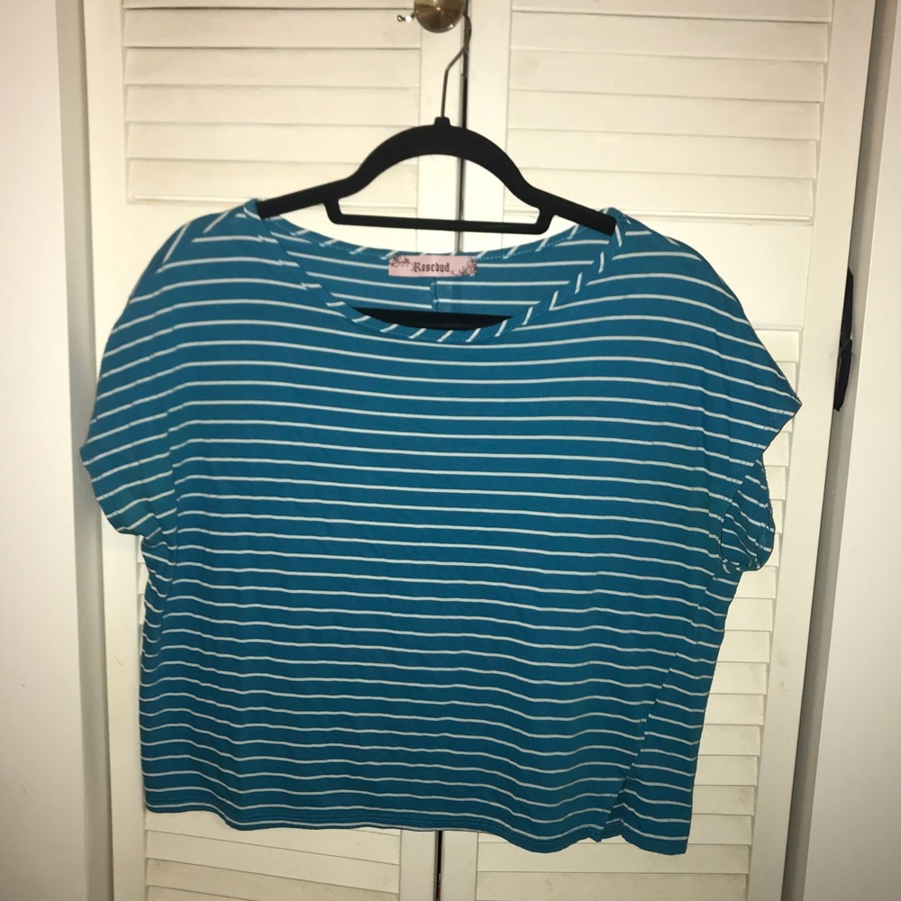 Blue and white stripped top